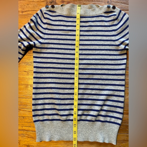 DEMYLEE boatneck, cashmere, striped sweater. Size Sm. - Picture 8 of 11